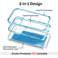 thumbnail image 4 of Entronix Heavy Duty Case Compatible with iPhone 16E, Liquid Glitter Back Cover, Blue, 4 of 8