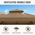thumbnail image 4 of COOS BAY 8 ft. W x 8 ft. D Brown Outdoor Patio Soft Vented Top Gazebo with Zipped Netting, Corner Shelves, Ceiling Hook, 4 of 10