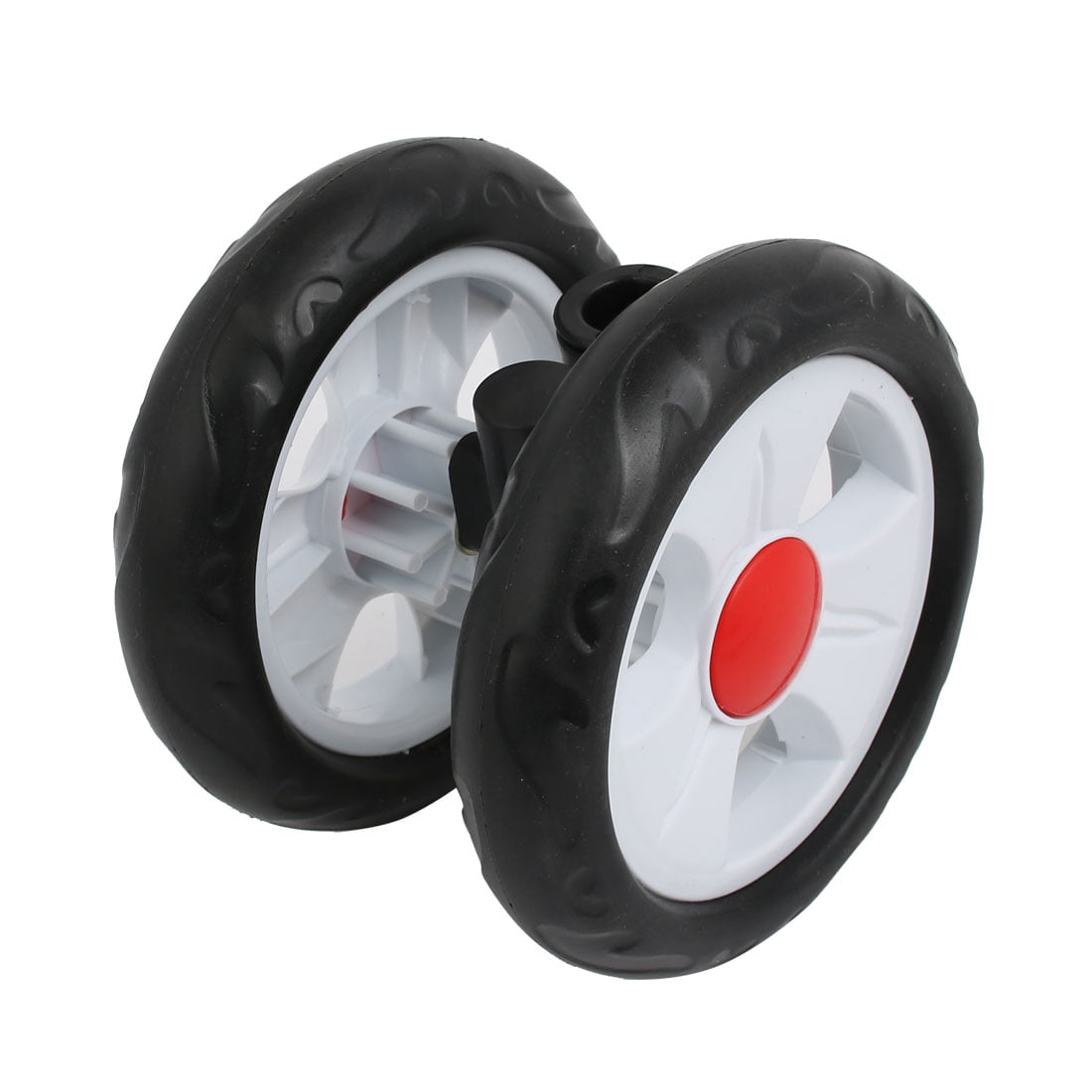sourcingmap® 2pcs 176mm diamètre roue simple poulie plastique poussette roulant blanc rouleau 8x25mm 