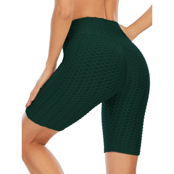 FANNYC Women's Yoga Shorts High Waist Control Abdominal Hips Biker Shorts Gym Workout Half Pants Elastic Belt Casual Tight Fitness Leggings Quick-Drying Sports Shorts