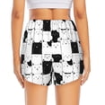 thumbnail image 2 of Lsque Doodle Cute Cat Printed Women's Running Shorts with Liner Pockets,Elastic Quick Dry Workout Athletic Gym Yoga Shorts,Womens High Waist Shorts-Small, 2 of 9