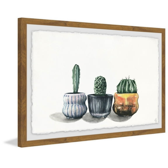 Rounded Pots Framed Painting Art Print, 18.00" x 1.50"