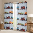 thumbnail image 2 of Castle Fairy Cartoon Vintage Train Black Out Curtains for Kids, Colorful Locomotive Curtains Pack of 2 (42x63 Each) for Bedroom, Blue Red Green, 2 of 6