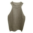 thumbnail image 3 of HUANBAI Women Sleeveless Knitting Vest O-Neck Solid Ladies Slim Tops Cotton Tank Top, 3 of 4