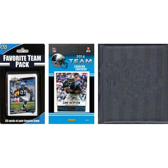 C&I Collectables NFL Carolina Panthers Licensed 2014 Score Team Set and Favorite Player Trading Card Pack Plus Storage Album