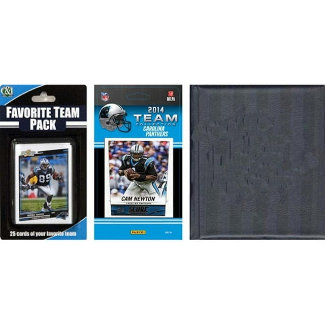 C&I Collectables NFL Carolina Panthers Licensed 2014 Score Team Set and Favorite Player Trading Card Pack Plus Storage Album