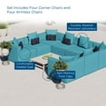thumbnail image 5 of Lounge Sectional Sofa Set, Fabric, Blue, Modern Contemporary Urban Design, Outdoor Patio Balcony Cafe Bistro Garden Furniture Hotel Hospitality, 5 of 10