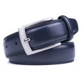 thumbnail image 1 of Milorde's Men Genuine Leather Belt with Single Prong Buckle, Fashion & Classic Design for Dress and Causal (Size 36 (Waist 34), Basic Navy) MILORDE MILORDE, 1 of 2