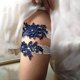 thumbnail image 3 of Ligas de boda con bordado Floral, ligas sexys de encaje nupcial, anilla para el muslo, 2 uds., 3 of 8