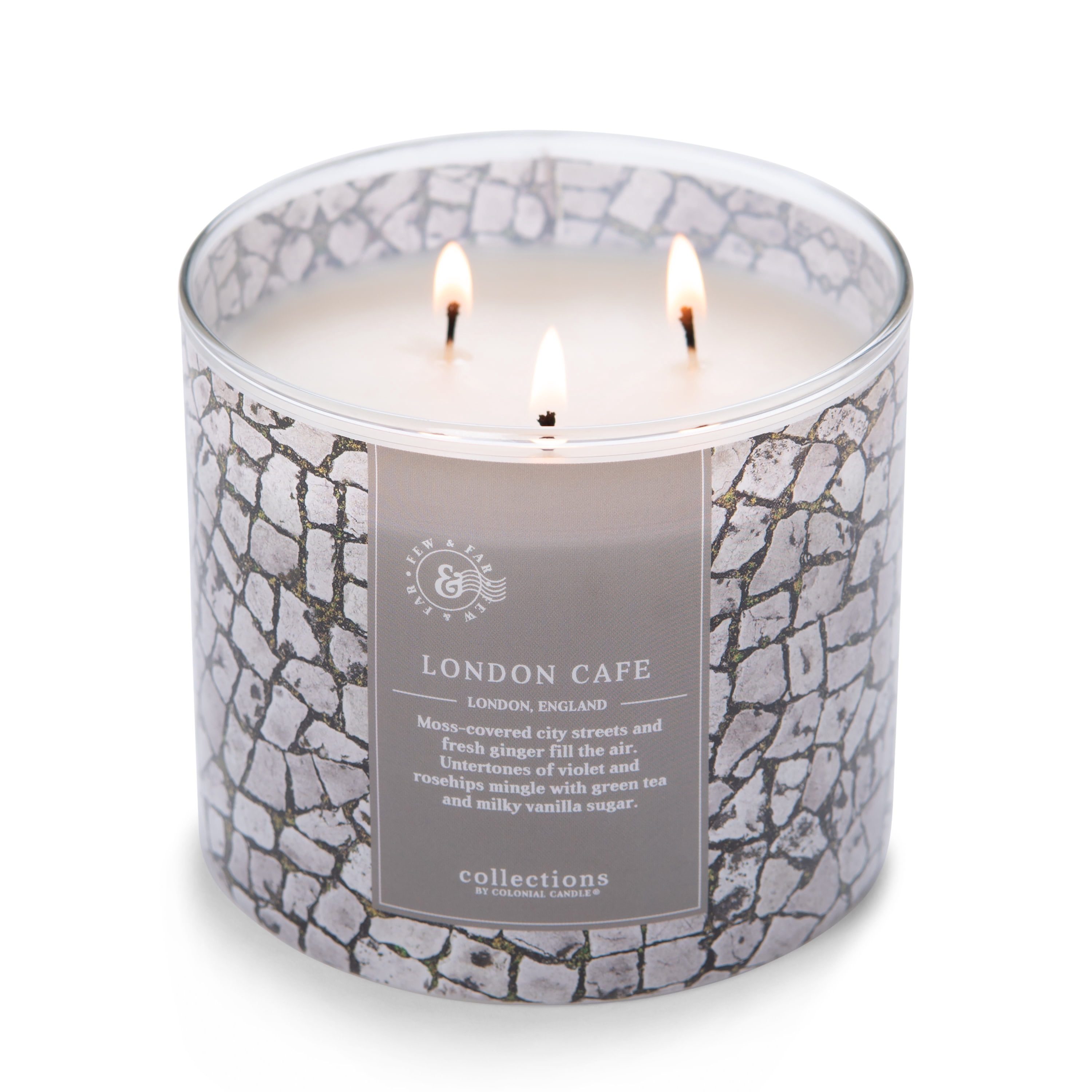 Colonial Candle London Café 14.5 Oz Scented Candle, Gray