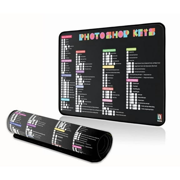 Photoshop Cheat Sheet Desk Pad -Photoshop Shortcuts Mousepad - Desk Matt for Desktop - Desk Blotter Mat, Desk Protector Mat Perfect Desk Mat 12x18in