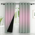 thumbnail image 2 of Lfeey Grommet Ombre Blackout Curtains, Teal Pink Gradient Color Blocking Curtain Drapes, 42x63 Inches, 2 Panels, 2 of 6