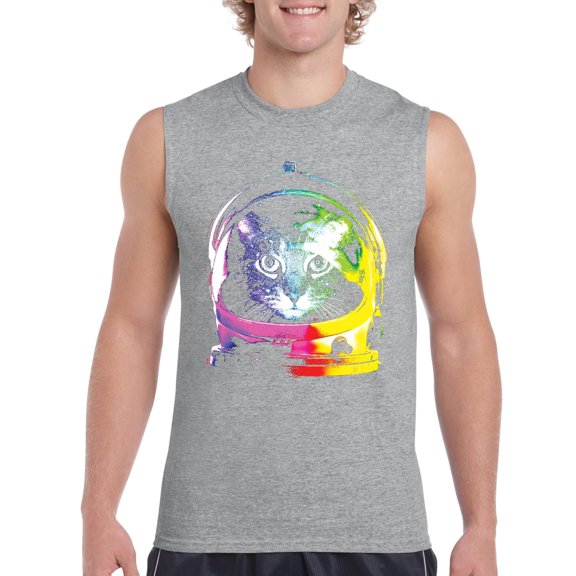 NIB - Men's Graphic T-Shirt Sleeveless - Space Cat