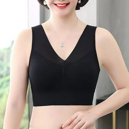 HCURIBAD Wireless Bras Clearance! Bra Seamless Bra Sexy Wireless Bra Posture Correcting Bra Breathable Bras Push up Bra Backless Bra Bras for Women Black M
