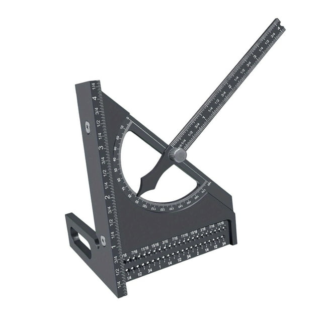 Regla triangular cuadrada, herramienta de diseño de medición de carpintería, ángulo múltiple ajustable para Gris