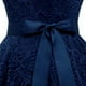thumbnail image 5 of ICHUANYI Clearance Women Lace Short Sleeves Cocktail Prom Ballgown Vintage Dress(Navy, XL) ICHUANYI WER2023081107697, 5 of 5