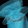 Designer Topaz Blue Glitter Tulle Craft Ribbon 6" x 110 Yards