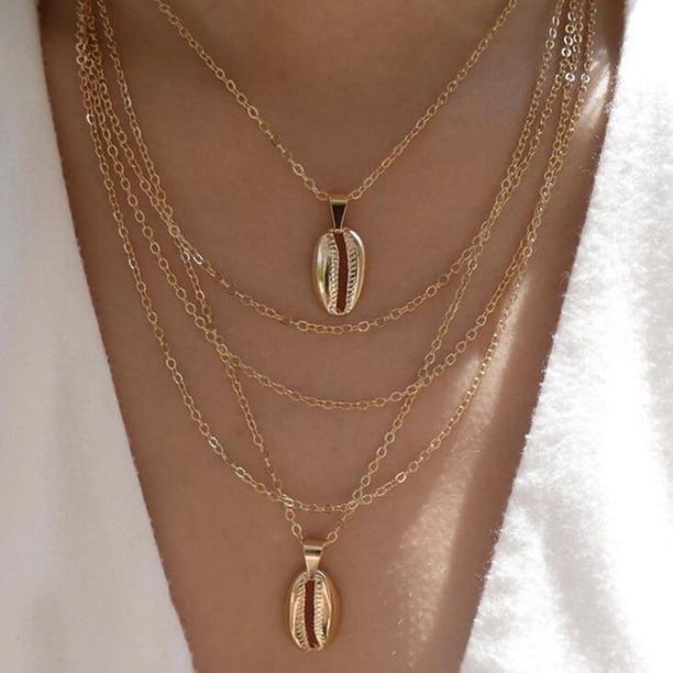 Collar para mujer, joyería para mujer, joyería para mujer, moda elegante, colgante exagerado, collar multicapa, joyería, collar de perlas