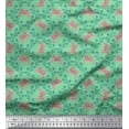 thumbnail image 1 of Soimoi Green Moss Georgette Fabric Flower & Butterfly Decor Fabric Printed BTY 42 Inch Wide, 1 of 3