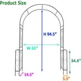 thumbnail image 3 of Metal Garden Arch, Assembly Garden Arbor Trellis Climbing Plants Support Rose Arch Outdoor Wedding Arch Party Events Archway (W55'' x H94.5'', Black), 3 of 6