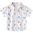 thumbnail image 2 of ibiyuan Boys Shirts Boys Summer Shirt Casual Short Sleeve T Shirt For Kids Breathable Top Trendy Cartoon Print Tee Daily Wear For Toddler, 2 of 5