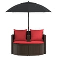 thumbnail image 6 of vidaXL Garden Sofa Brown and Red 66.14 x 66.14 x 70.87 in Poly Rattan, 6 of 6