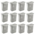 thumbnail image 1 of Sterilite Plastic Weave Laundry Hamper Slim Clothes Basket, Gray, 12-Pack, 1 of 10