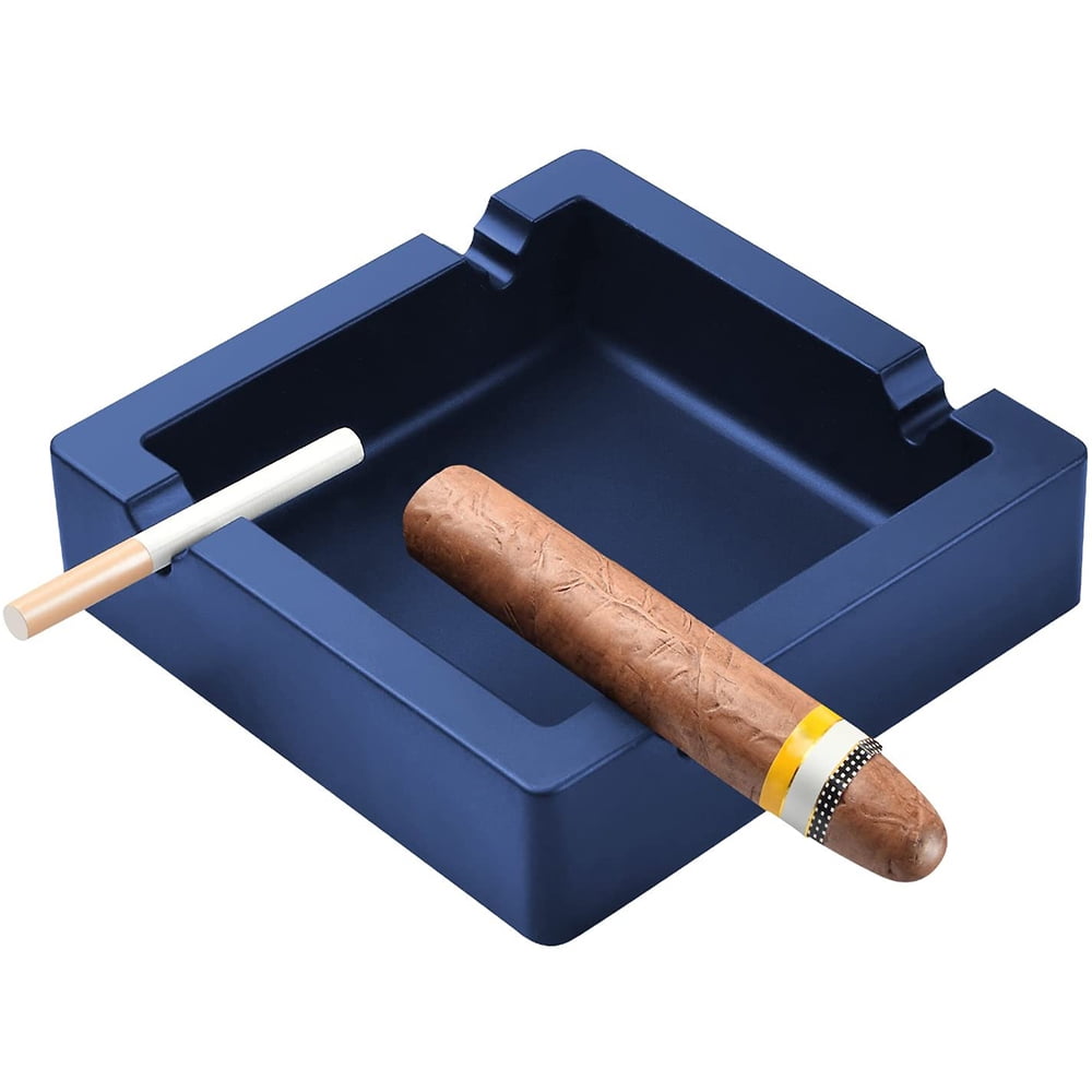 Cigar Ashtray Big Ashtrays for Cigarettes Outdoors Large Blue 4 Dual