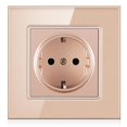 thumbnail image 1 of Eu Crystal Glass Panel Socket 230v 16a German Wall Socket 86mm*86mm, 1 of 4