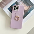 thumbnail image 3 of Compatible with iPhone 14 Plus Ring Stand Case 360 Degree Rotation Holder Kickstand Stand PU Leather Slim Luxury Shockproof Cover for Women Girls Purple, 3 of 9