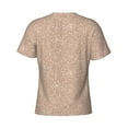 thumbnail image 6 of Vsdgher Beige Sparkling Glitter Print Men's Dry Fit Mesh Athletic Shirts Moisture Wicking Tennis T-Shirt Tops, 6 of 9