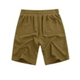 thumbnail image 5 of Vibrex Men's Solid Color Waffle Shorts, Drawstring Waist with Pockets 5-Inch Shorts, Men's Athletic Running Shorts Suitable For Sports,Outdoor Running And Fitness_Brown_XL, 5 of 7