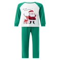 thumbnail image 1 of Family Christmas Pajamas Long Sleeve Santa Deer Print Raglan Tops Pants Set, 1 of 6