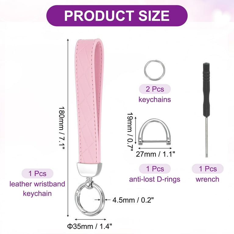 Leather Wristlet Keychain Car Key Chain Wristlet for Women, 7