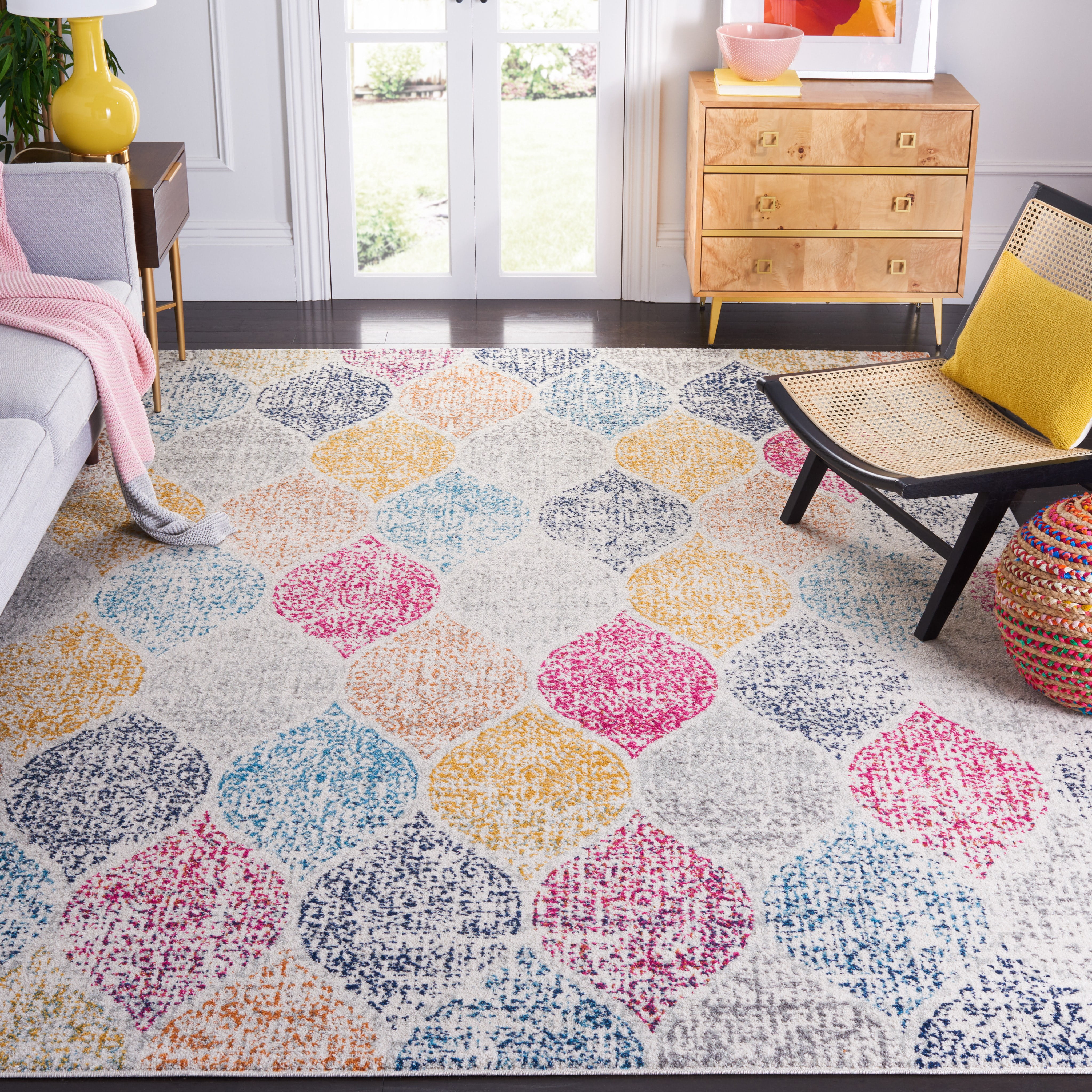 Safavieh Madison Leighton Geometric Area Rug, Creme/Yellow, 8' x 10'
