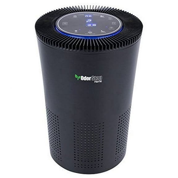 OdorStop OSAP5 - 5-in-1 Air Purifier with H13 HEPA Filter, UV, Active Carbon, Ionizer and Pre-Filter (Black)