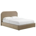 thumbnail image 3 of Modway Keynote Performance Velvet Curved Full Platform Bed in Taupe, 3 of 9