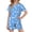 Suit-729Blue, variant on 2 Piece Pajama Set for Girls Cloud Moon Print Short Sleeve Top and Summer Shorts Stretchy Soft Knit Fabric for Daily Casual Loungewear Outfit