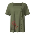 thumbnail image 4 of Camisas de Manga Corta para las Mujeres Blusa Suelta de Impresión de Flores de Verano, Camisa para el Hogar Y el Uso Diario, 4 of 5