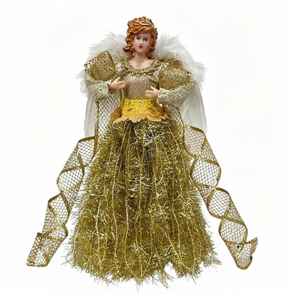 Christmas Tree Topper Angel Treetopper, Angel Tree Topper with Wings, Indoor Christmas Decors, Home Ornaments Christmas Tree Decorations