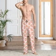thumbnail image 4 of Salouo Peach With Leaves Print Pajama Pants for Men, Lounge Pants Elastic Waistband Casual Men's sleepwear Loungewear Sleep Pajama Pant -X-Large, 4 of 7