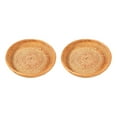 thumbnail image 3 of Thinsony Wicker Woven Round Snack Fruit Bowl Rattan Food Organizer Tray 22x4cm 2Set, 3 of 6