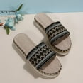 thumbnail image 5 of WIZUTIZ Shower Sandals Women Soft Vintage Women's Slide Sandals Summer Jeweled BOHO Sparkly Shower Shoes Platform Heels Slide Sandals Knitted BOHO Beach Slides Indoor Slippers Anniversary Gifts, 5 of 6