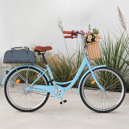 ModFusion 24" 7-Speed Beach Cruiser Bike – Stylish, Comfortable, and Built to Last - Light Blue