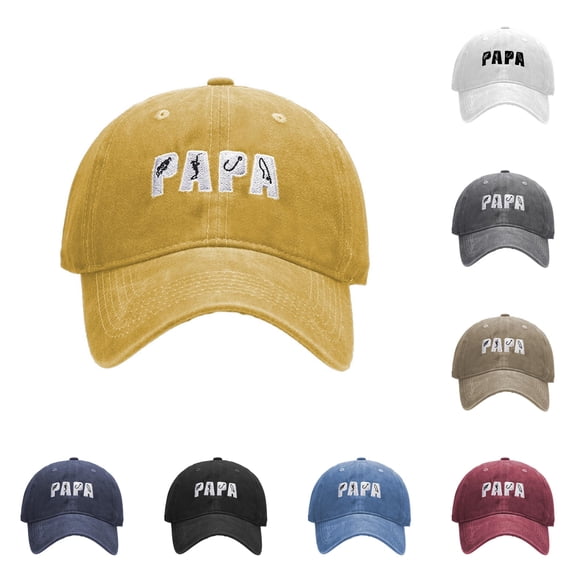 XIAOCHA Mens Embroidered Washed Dad Hat Adjustable Hat Band Outdoor Baseball Cap,Yellow