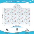 thumbnail image 2 of Mermaid Princess Sea Pattern Hooded Bath Towel，60"x35" for Ages 3 To 12 Kids, Quick Dry Lightweight Soft Microfiber Hood Beach Towel Cover Up for Kids, 2 of 7