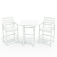 thumbnail image 4 of LOYALICE 3PC Wider-Size Outdoor Bar Stools, Oversize Tall Adirondack Chiar, Plastic Balcony Chair Set, Patio Furniture Set, White, 4 of 9
