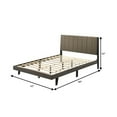 thumbnail image 5 of 85 Inch Wood Queen Platform Bed, Channel Tufting, Taupe Brown Fabric, 5 of 5