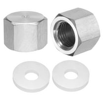 2 Pack Hex End Cap, 304 Stainless Steel PT 1/4" Female Pipe Fitting with Washer
