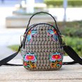 thumbnail image 4 of Women's Floral Embroidered Backpack Summer Travel Shoulder Rucksack Gift Floral Backpack Rucksack Bohemian red 16x9x19cm, 4 of 5